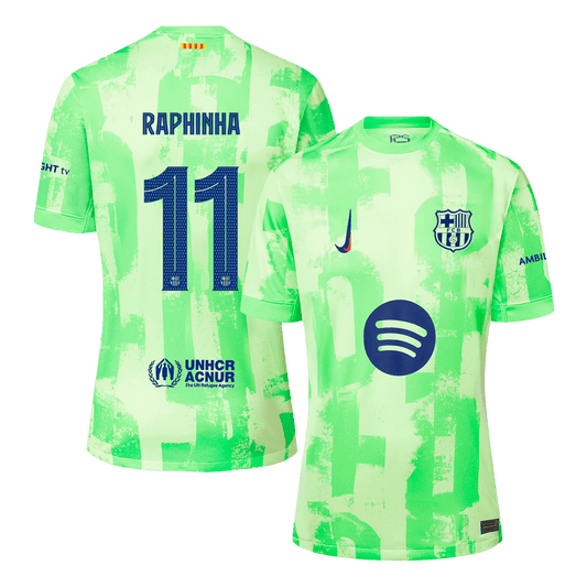 RAPHINHA #11 Barcelona Third Away  Soccer Jersey 2024/25 - UCL?Spotify Logo Without Text? Top Soccer Jerseys Store