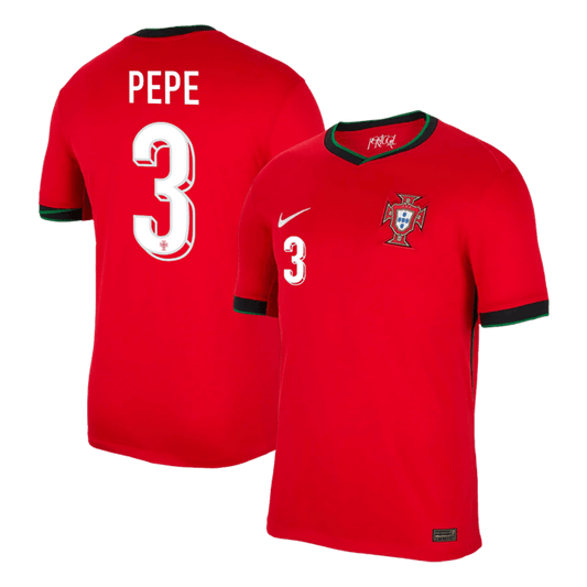 PEPE #3 Portugal Home  Soccer Jersey Euro 2024 Top Soccer Jerseys Store