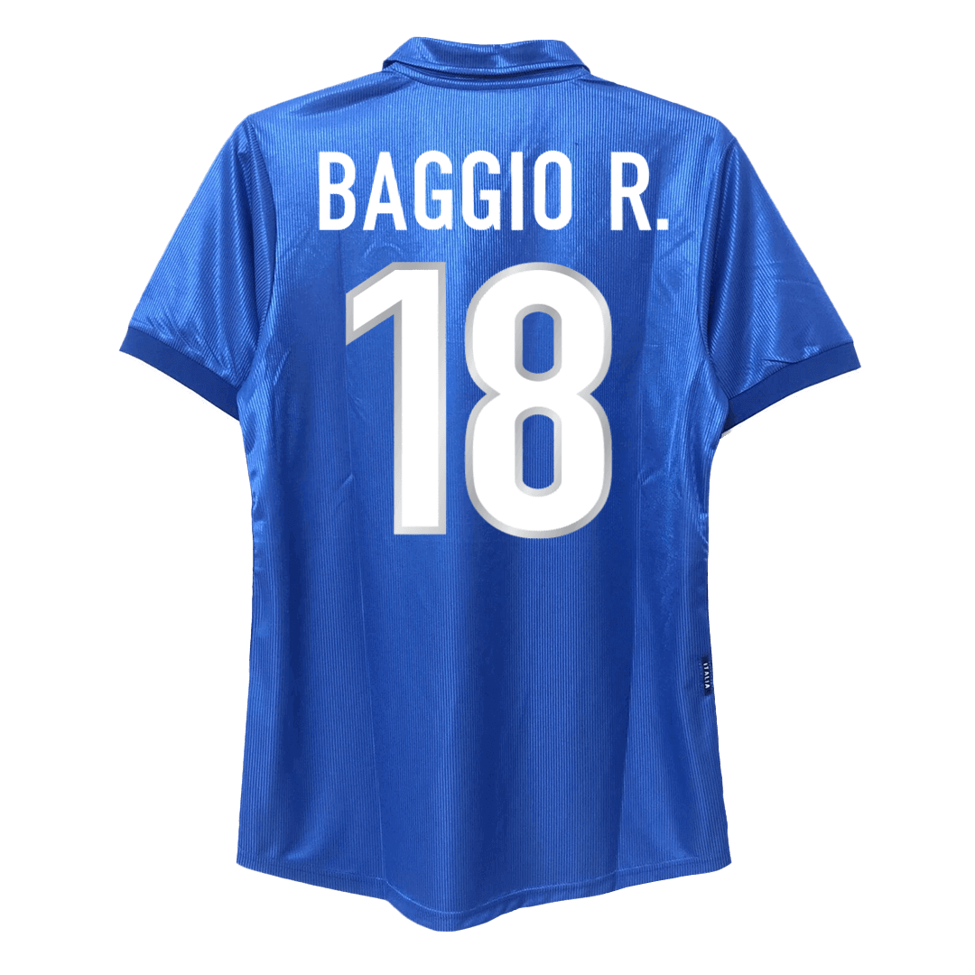 Retro BAGGIO R. #18 1998 Italy Home Soccer Jersey Top Soccer Jerseys Store