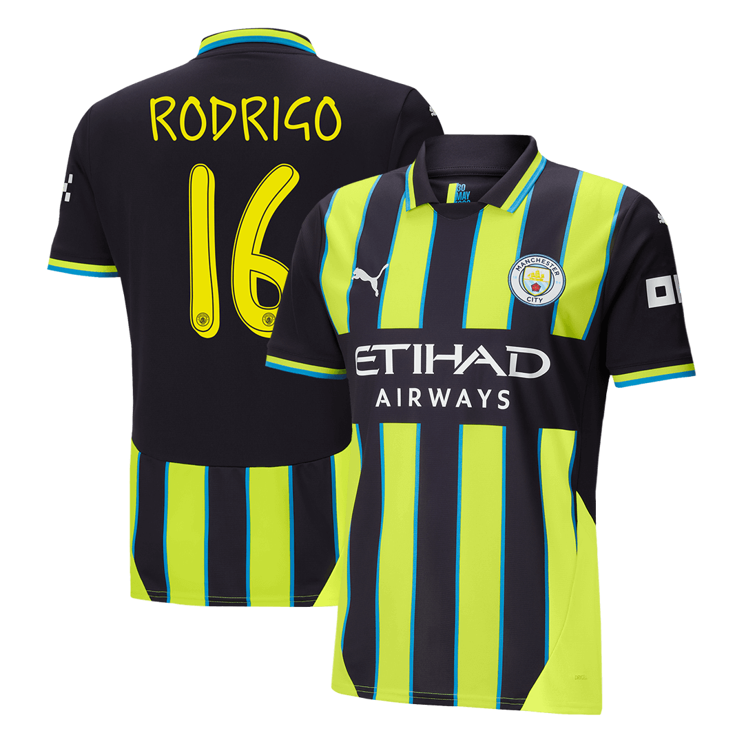 RODRIGO #16 Manchester City Away Soccer Jersey 2024/25 - UCL Top Soccer Jerseys Store