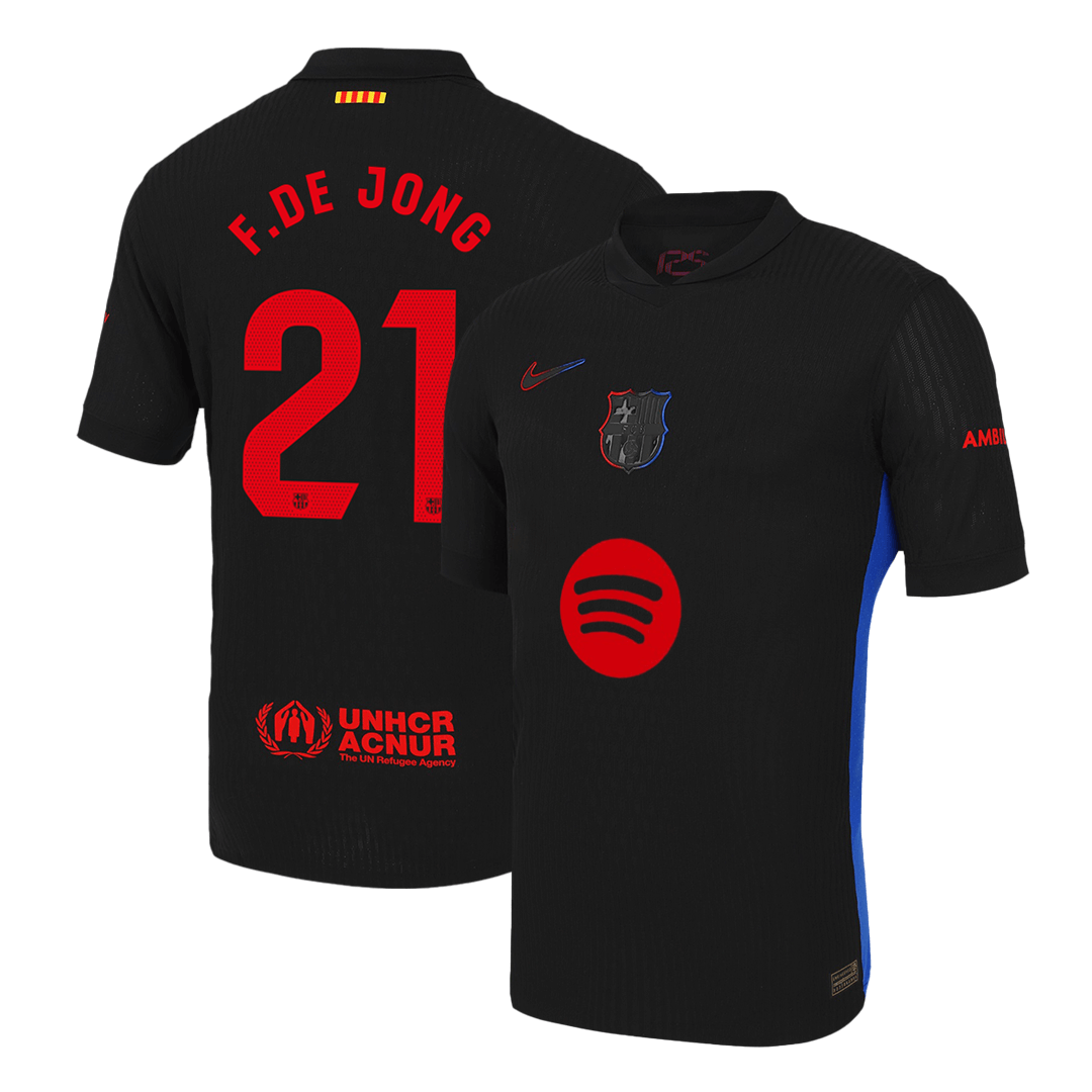 Player Version F.DE JONG #21 Barcelona Away Soccer Jersey 2024/25 - Spotify Logo Without Text Top Soccer Jerseys Store