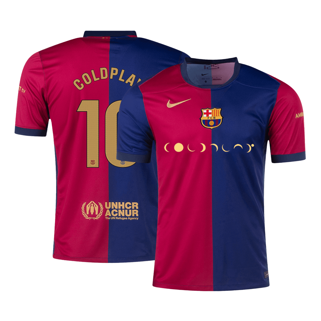 COLDPLAY #10 Barcelona Home Soccer Jersey 2024/25 Top Soccer Jerseys Store