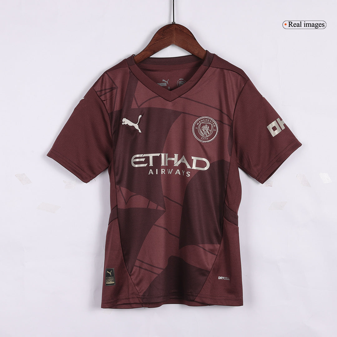 Kid's Manchester City Third Away Soccer Jersey Kit(Jersey+Shorts+Socks) 2024/25 Top Soccer Jerseys Store