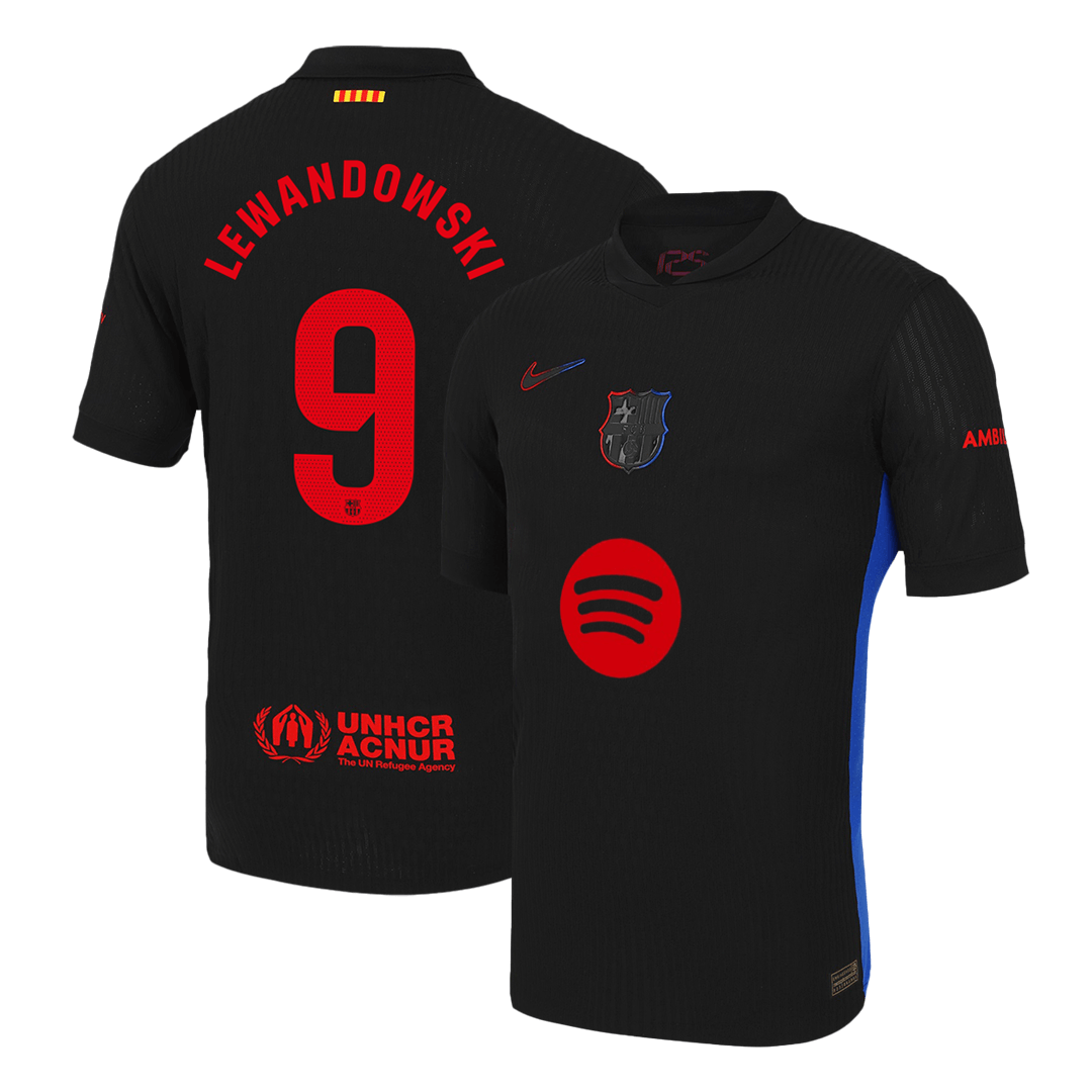 Player Version LEWANDOWSKI #9 Barcelona Away Soccer Jersey 2024/25 - Spotify Logo Without Text Top Soccer Jerseys Store
