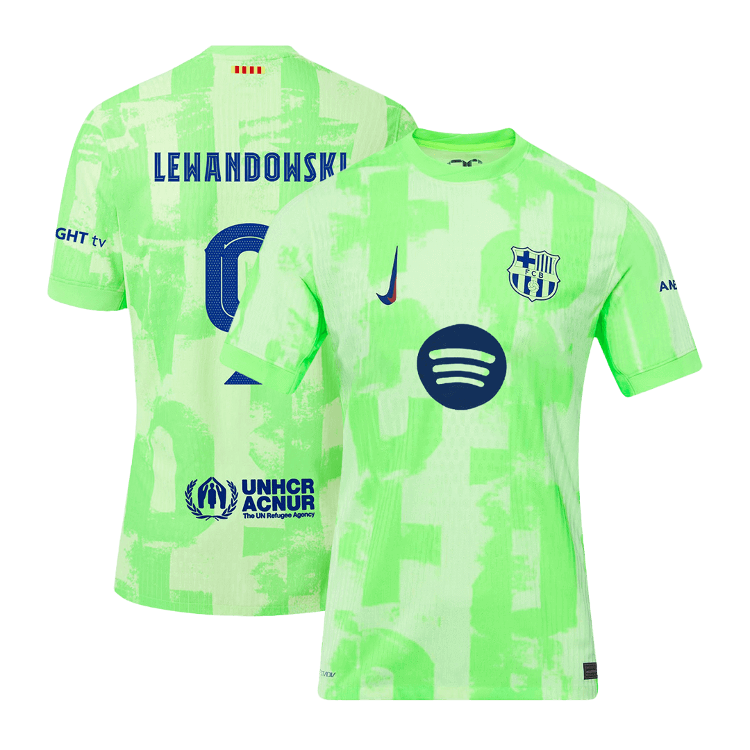 Player Version LEWANDOWSKI #9 Barcelona Third Away Soccer Jersey 2024/25- UCL?Spotify Logo Without Text? Top Soccer Jerseys Store