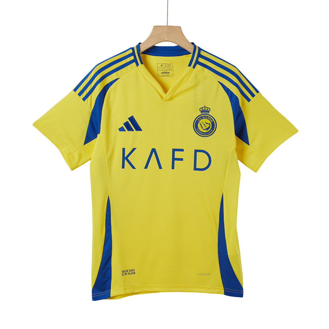 Al Nassr Home Soccer Jersey Kit(Jersey+Shorts+Socks) 2024/25 Top Soccer Jerseys Store