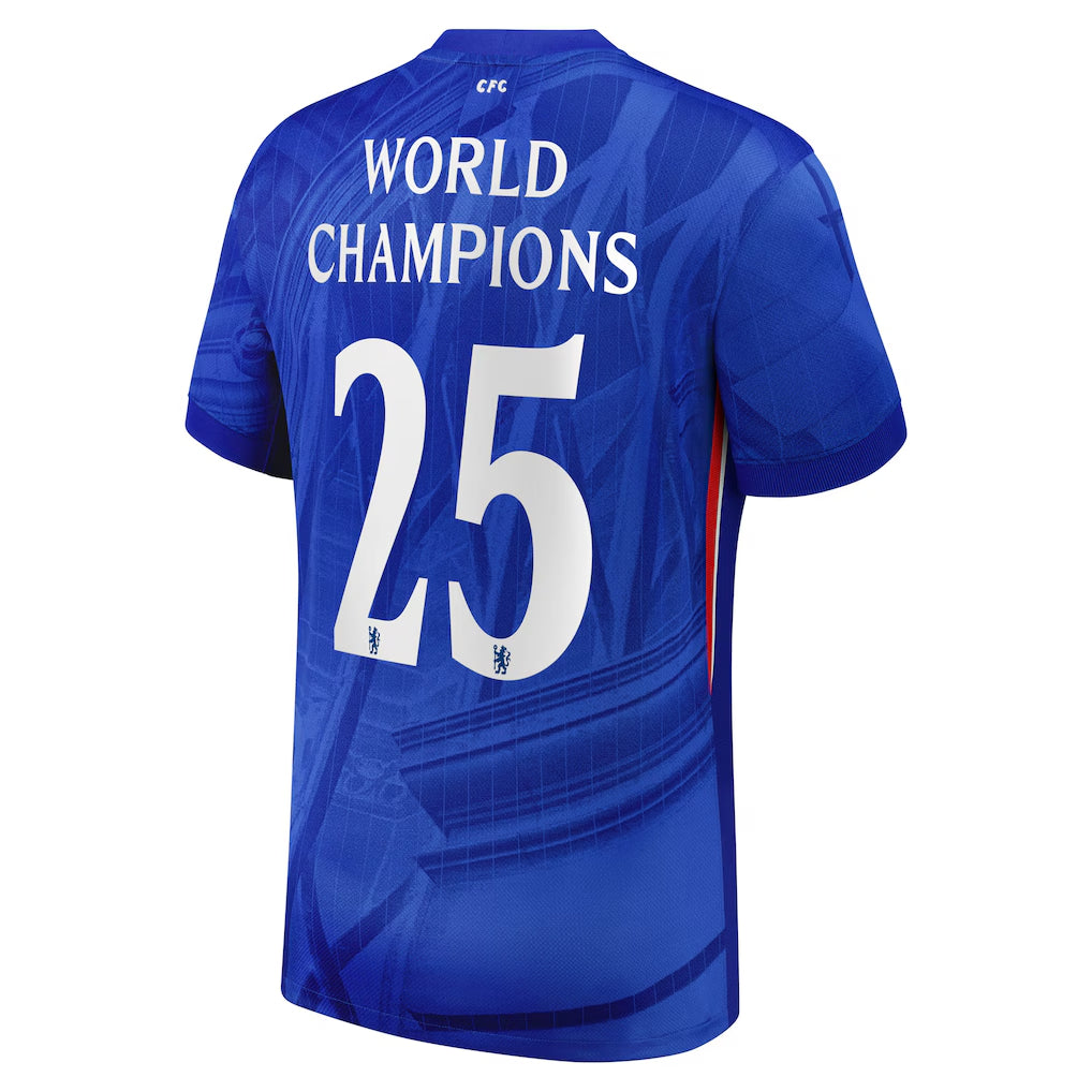 Player Version Chelsea Cup Home Soccer Jersey2025-26 with World Champions 25 printing