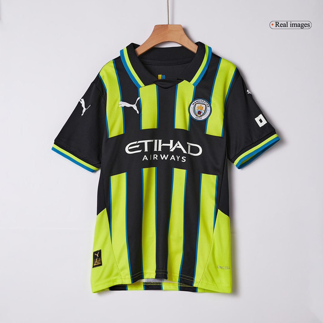 Kid's Manchester City Away Soccer Jersey Kit(Jersey+Shorts) 2024/25 Top Soccer Jerseys Store