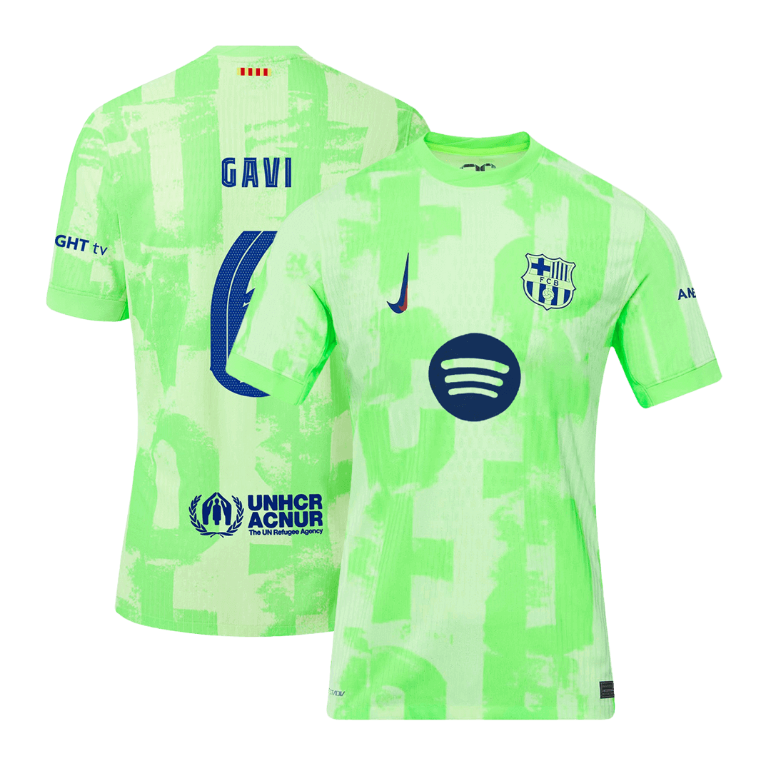 Player Version GAVI #6 Barcelona Third Away Soccer Jersey 2024/25- UCL?Spotify Logo Without Text? Top Soccer Jerseys Store