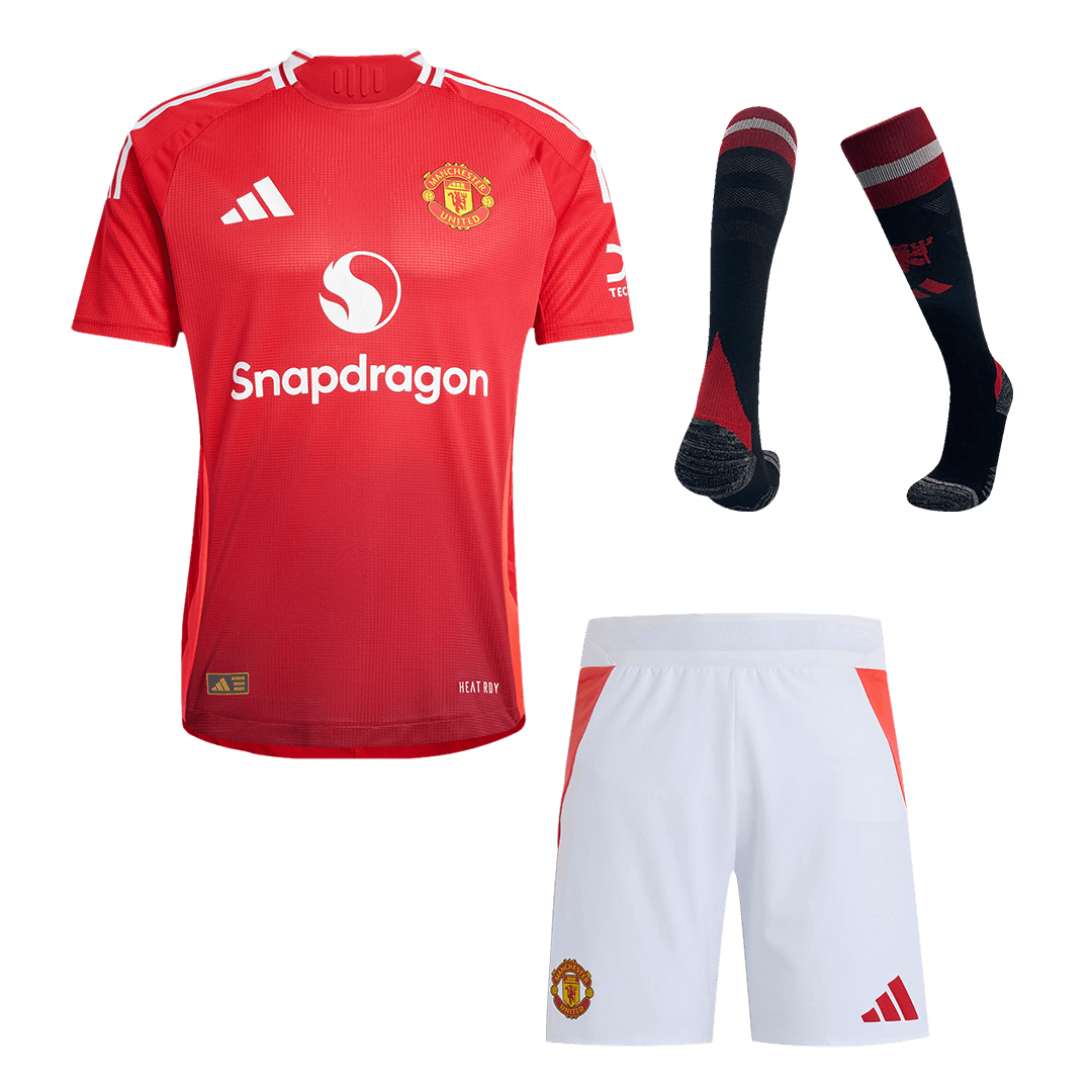 Player Version Manchester United Home  Soccer Jersey Kit(Jersey+Shorts+Socks) 2024/25 Top Soccer Jerseys Store