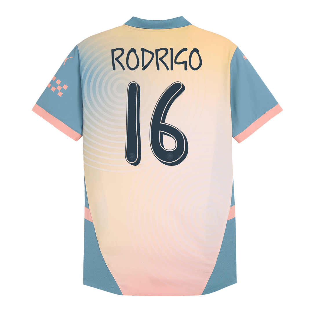 Player Version RODRIGO #16 Manchester City Fourth Away Soccer Jersey 2024/25- Definitely City (UCL) Top Soccer Jerseys Store
