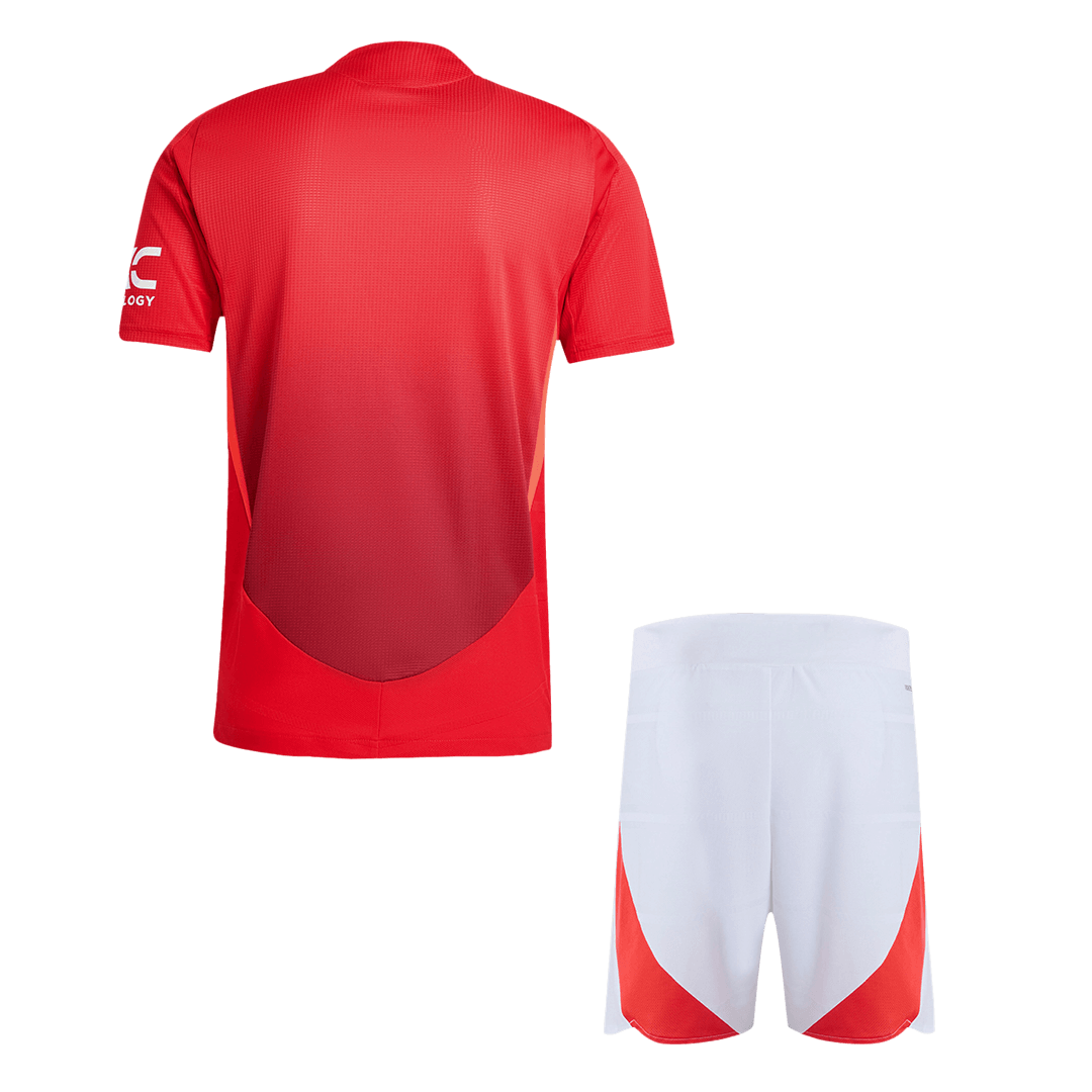 Player Version Manchester United Home  Soccer Jersey Kit(Jersey+Shorts) 2024/25 Top Soccer Jerseys Store