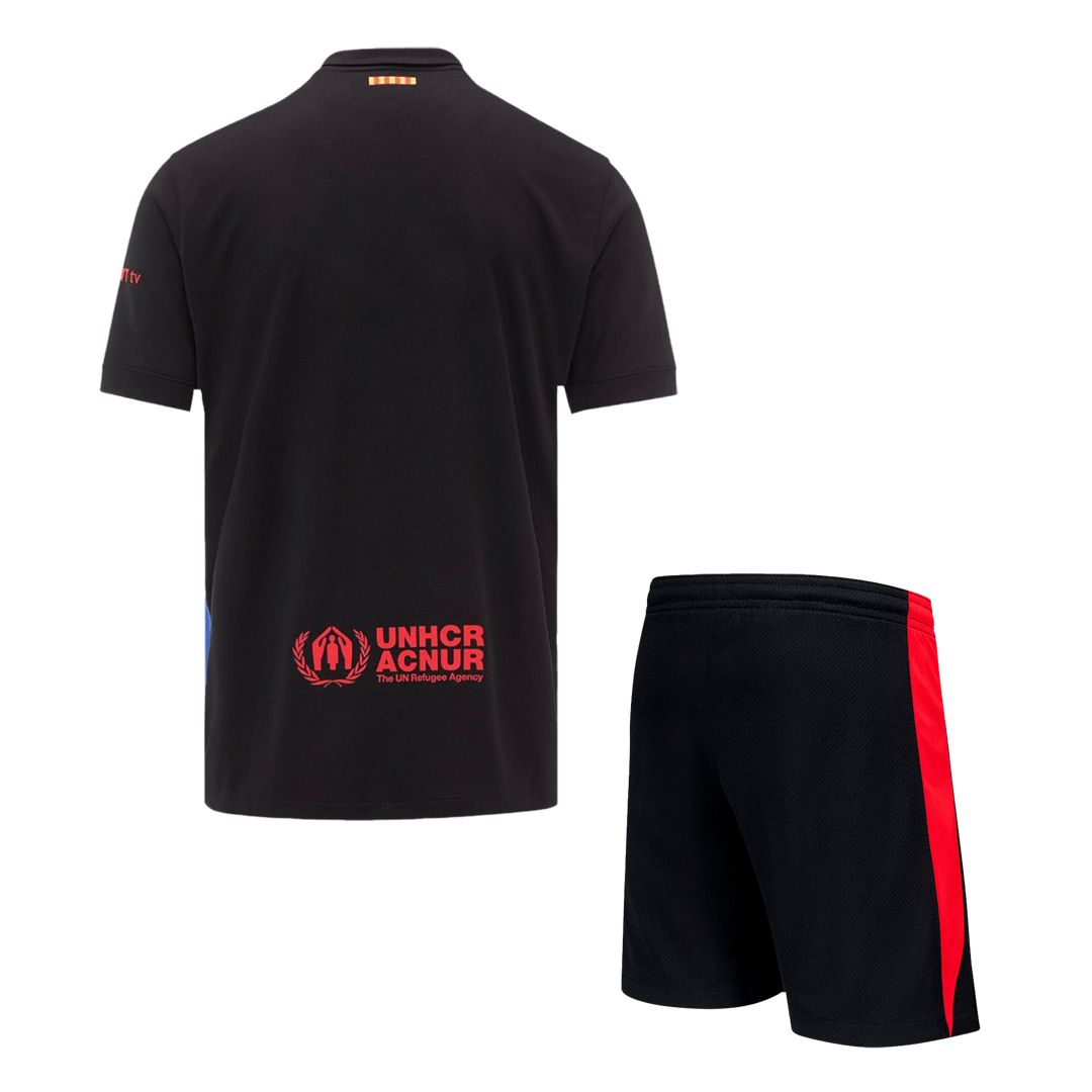 Barcelona Away Soccer Jersey Kit(Jersey+Shorts) 2024/25 - Spotify Logo Without Text Top Soccer Jerseys Store
