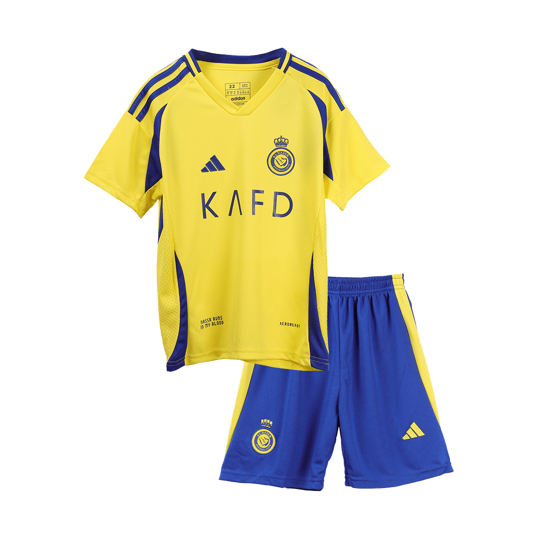Kid's Al Nassr Home Soccer Jersey Kit(Jersey+Shorts+Socks) 2024/25 Top Soccer Jerseys Store