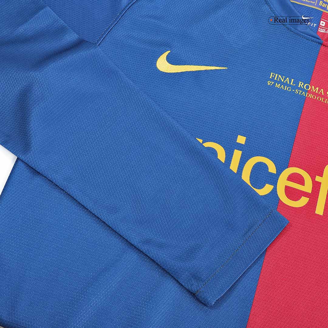 Retro A.INIESTA #8 2008/09 Barcelona Home Long Sleeve  Soccer Jersey- UCL Final Top Soccer Jerseys Store