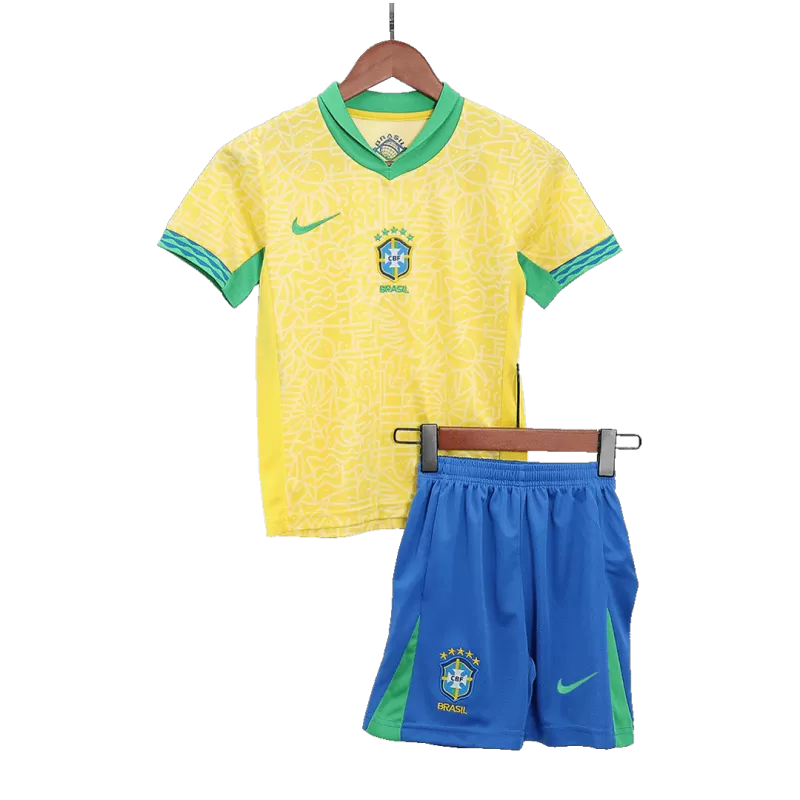 Brazil Kid‘s Home Soccer Jerseys (Jersey+Short) Kit 2024