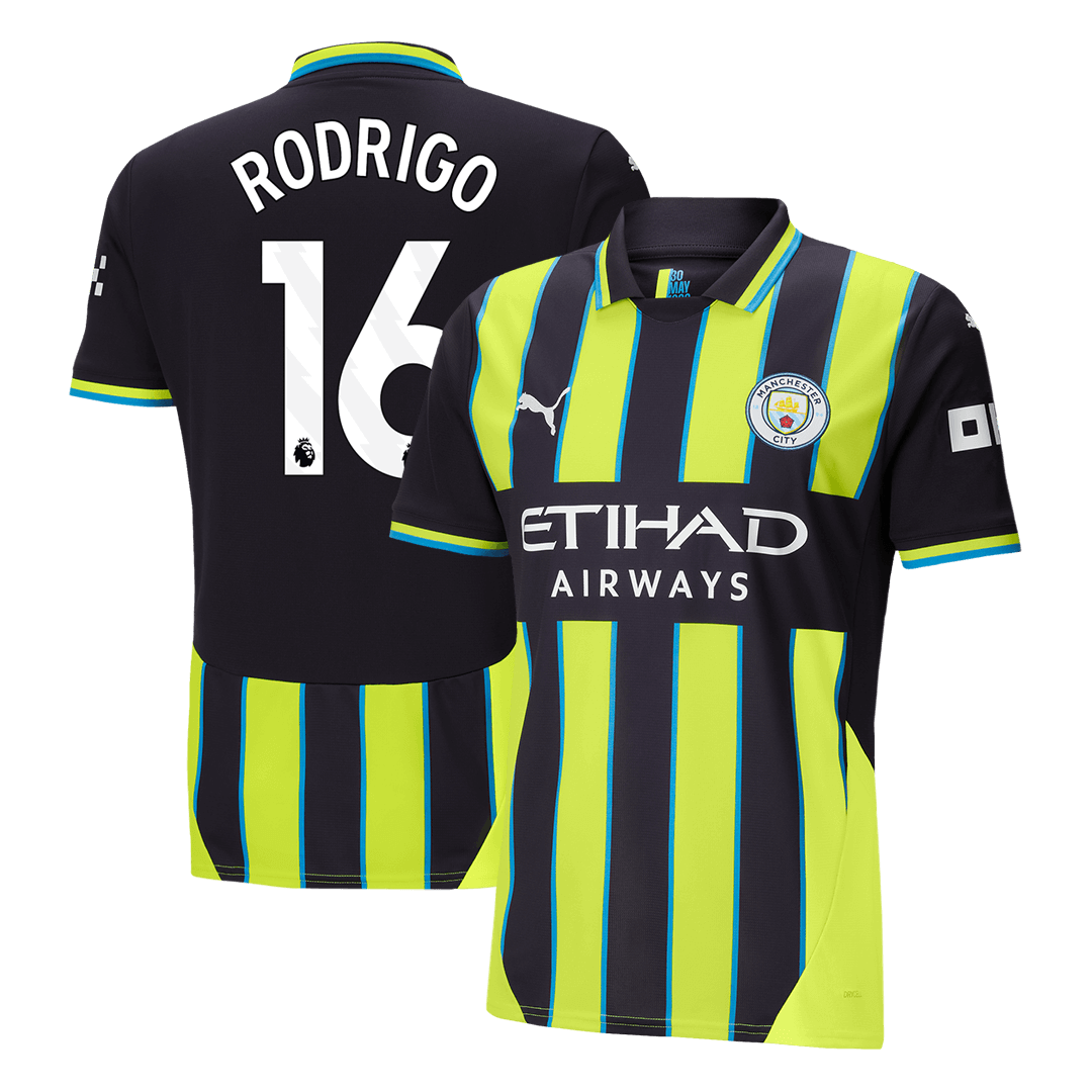 RODRIGO #16 Manchester City Away Soccer Jersey 2024/25 Top Soccer Jerseys Store