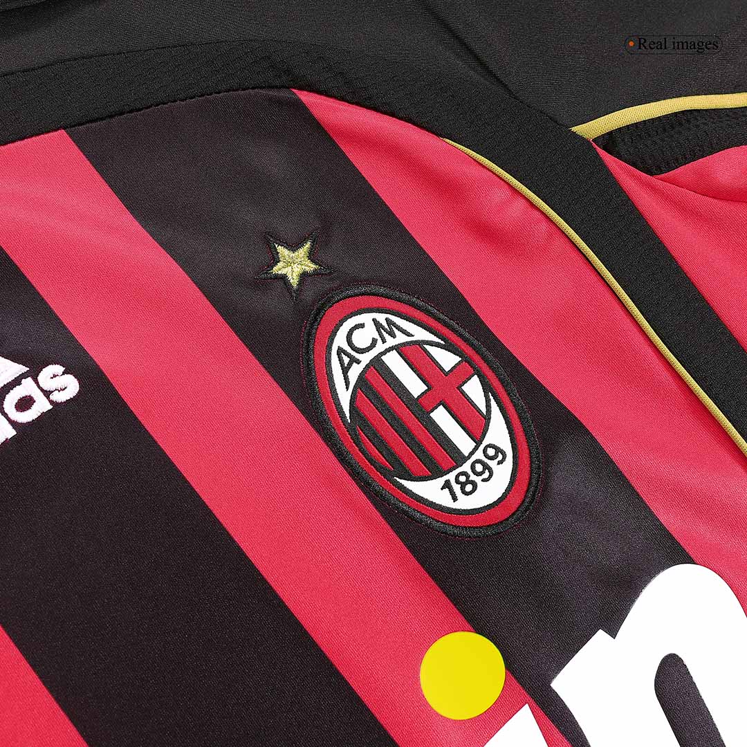 Retro MALDINI #3 2006/07 AC Milan Home Long Sleeve  Soccer Jersey Top Soccer Jerseys Store