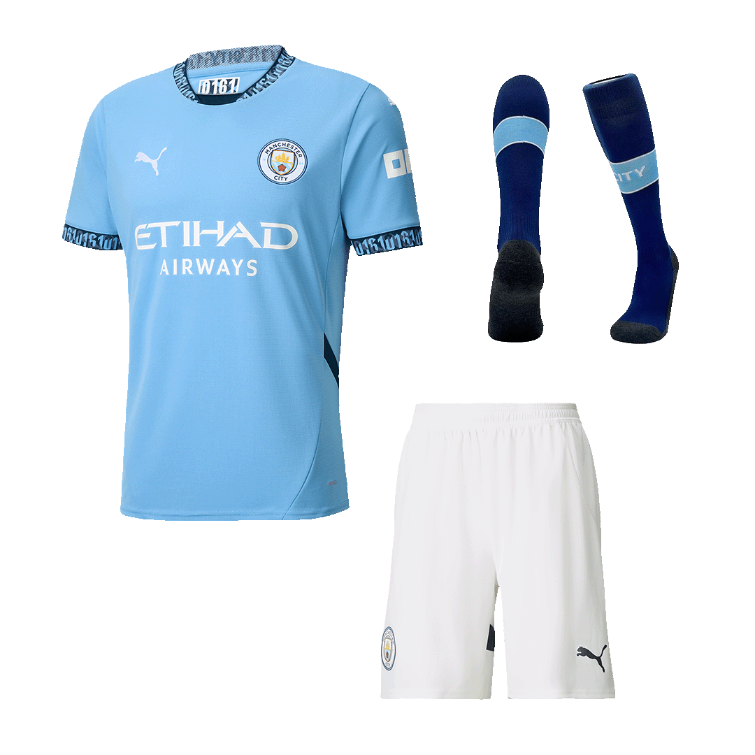 Manchester City Home Soccer Jersey Kit(Jersey+Shorts+Socks) 2024/25 Top Soccer Jerseys Store