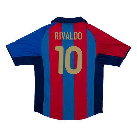 Retro RIVALDO #10 2001/02 Barcelona Home  Soccer Jersey Top Soccer Jerseys Store