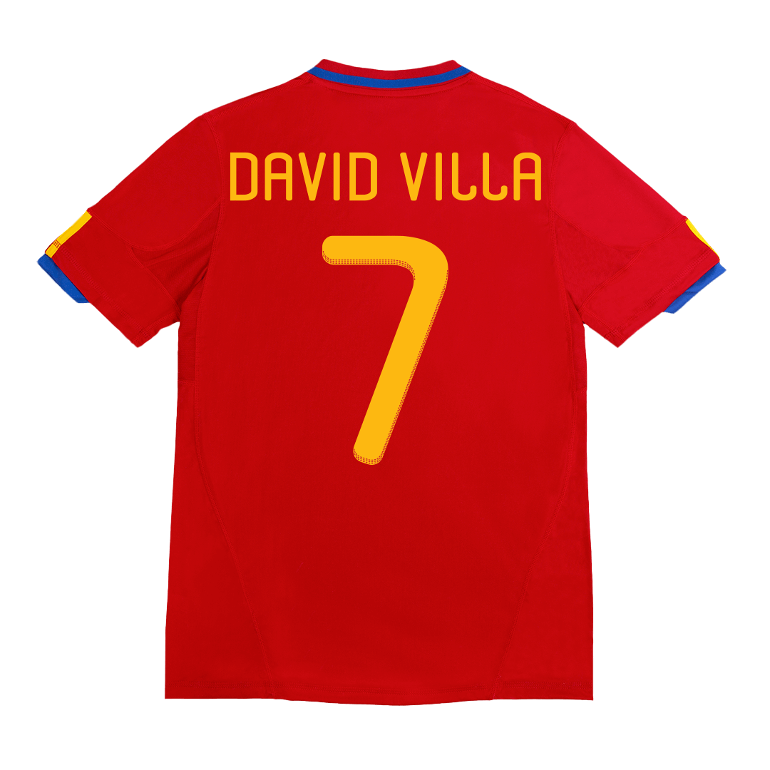 Retro DAVID VILLA #7 2010 Spain Home Soccer Jersey Top Soccer Jerseys Store