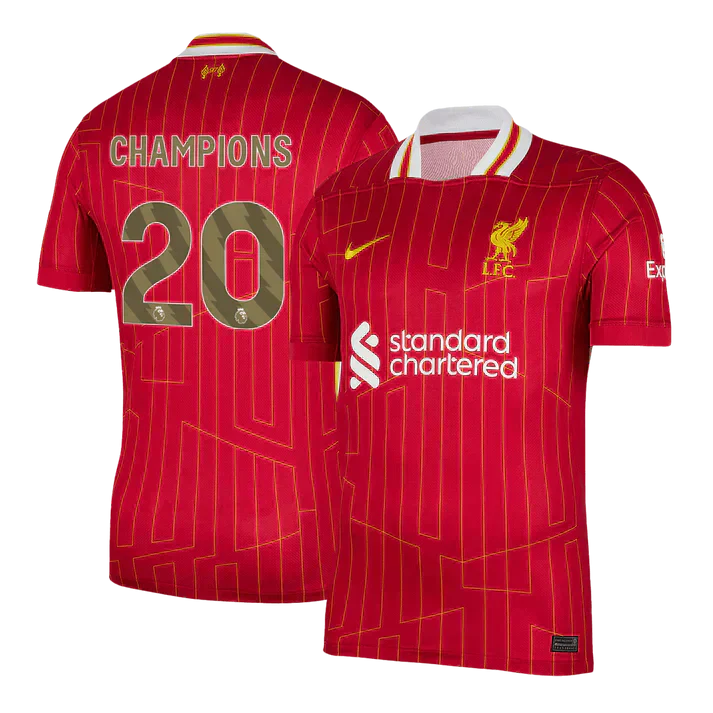 Liverpool FC Custom Number Home Soccer Jersey 2024/25 | Premier League Champions Go Soccer World Shop