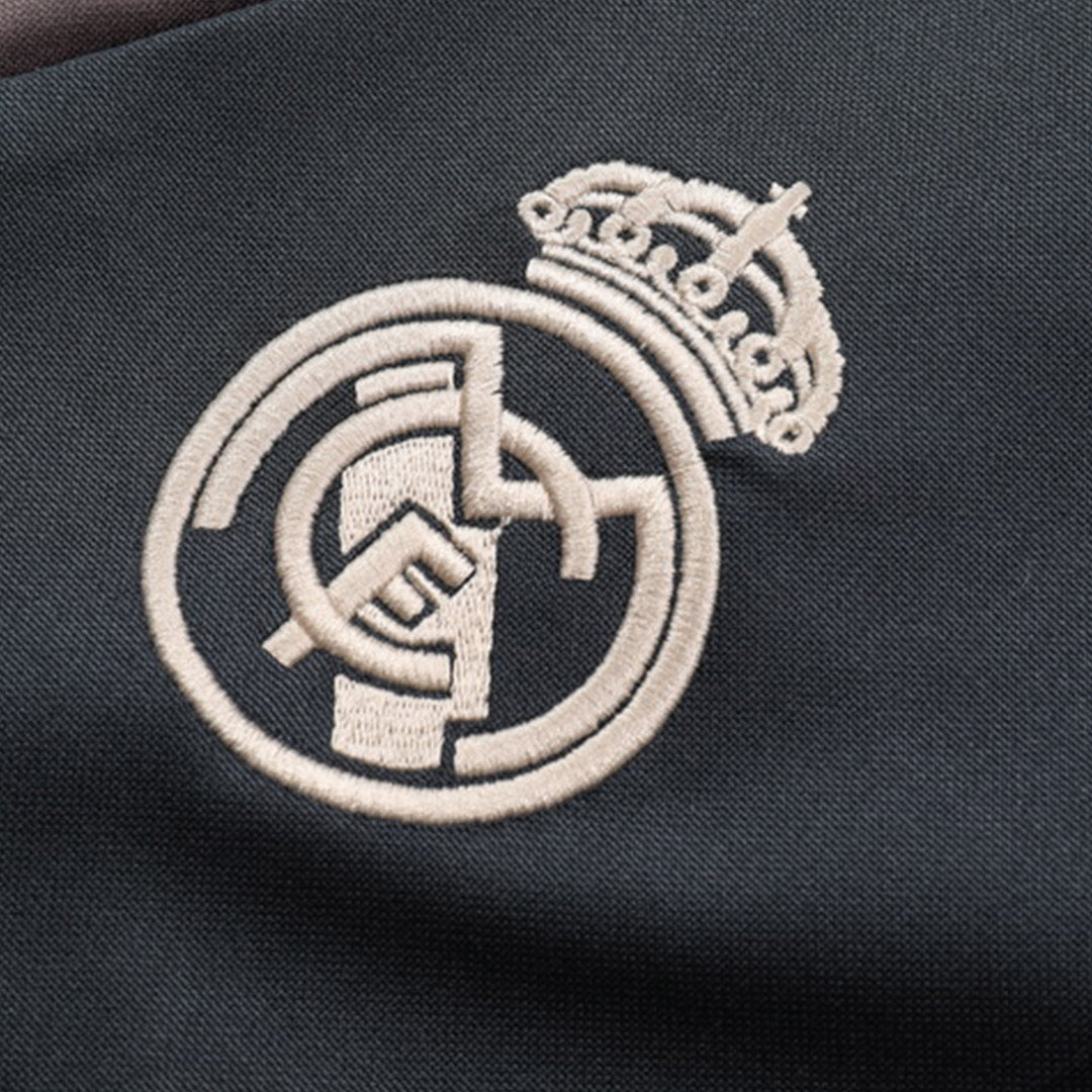 Kid's Real Madrid Zipper Sweatshirt Kit(Top+Pants) 2024/25 Top Soccer Jerseys Store
