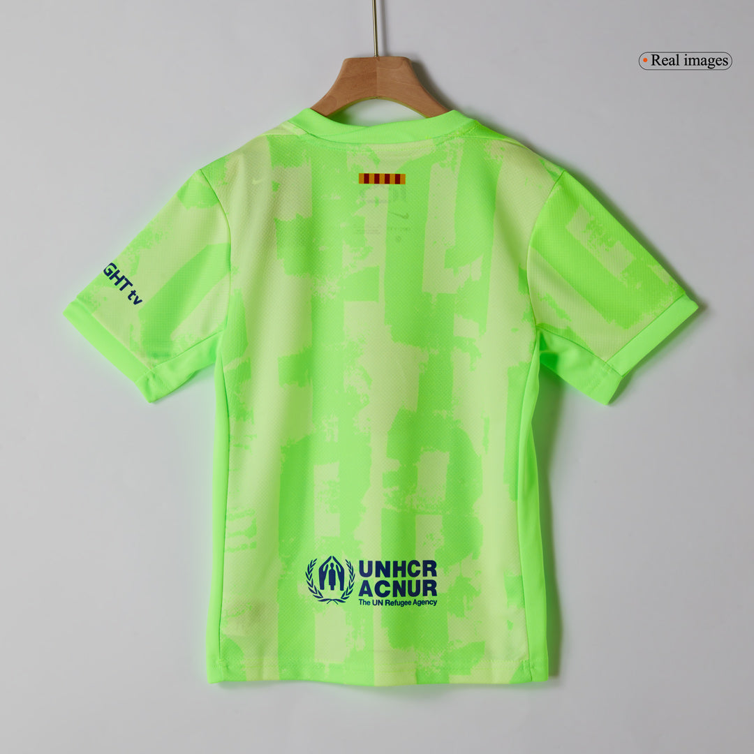 Kid's Barcelona Third Away  Soccer Jersey Kit(Jersey+Shorts) 2024/25 - UCL (Spotify Logo Without Text) Top Soccer Jerseys Store