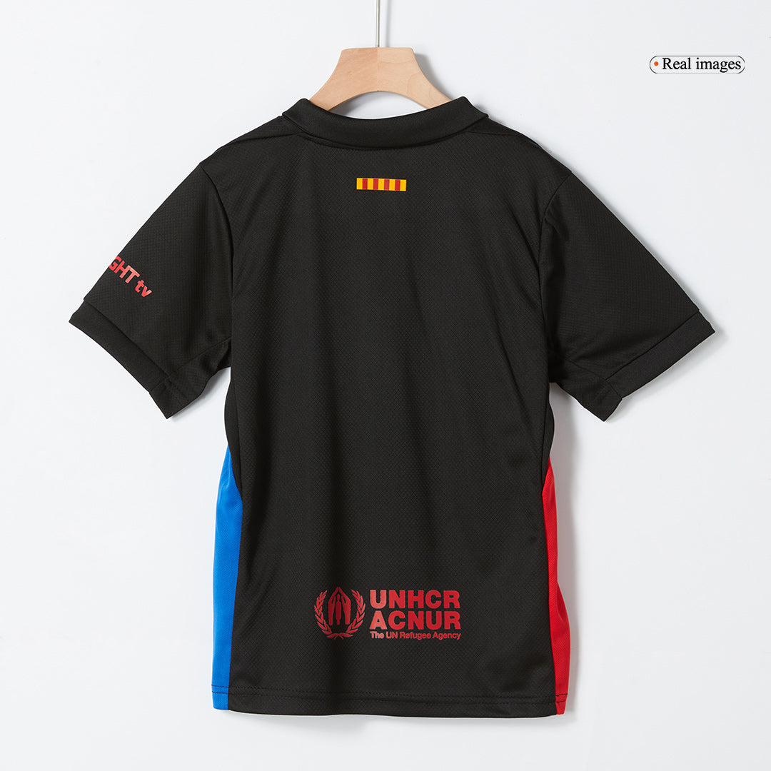 Kid's Barcelona Away  Soccer Jersey Kit(Jersey+Shorts) 2024/25 - Spotify Logo Without Text Top Soccer Jerseys Store