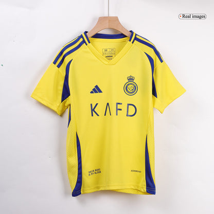 Kid's RONALDO #7 Al Nassr Home  Soccer Jersey Kit(Jersey+Shorts+Socks) 2024/25 Top Soccer Jerseys Store