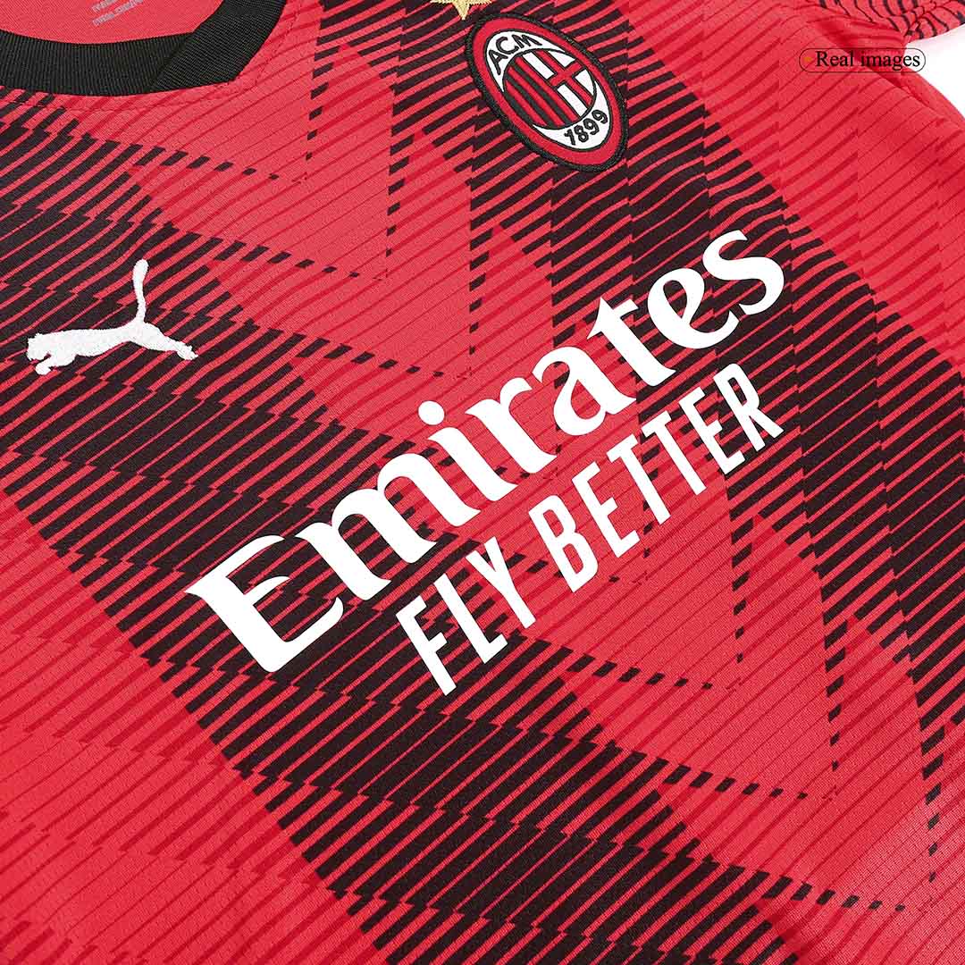 Kid's AC Milan Home  Soccer Jersey Kit(Jersey+Shorts) 2023/24 Top Soccer Jerseys Store