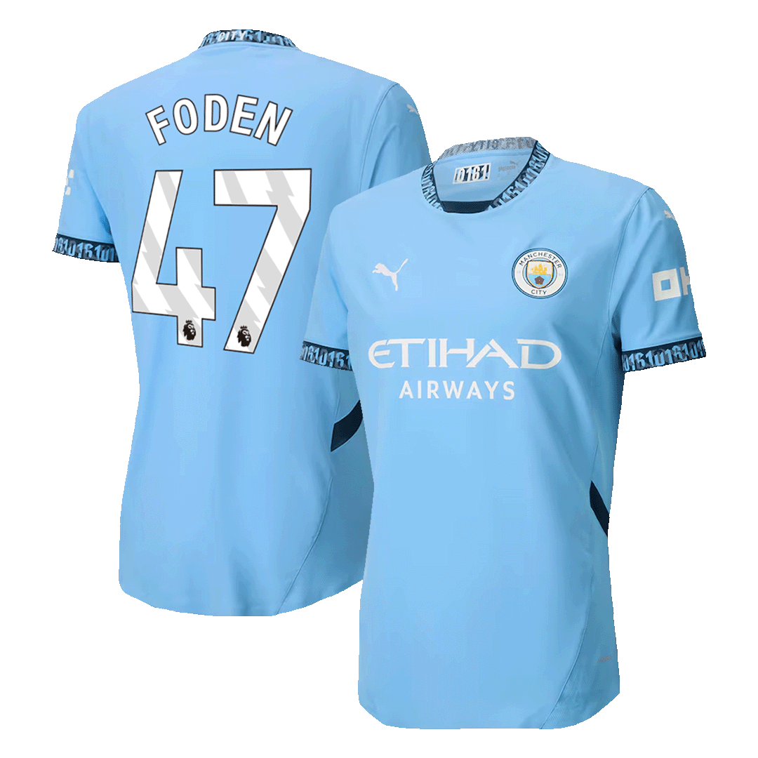 Player Version FODEN #47 Manchester City Home  Soccer Jersey 2024/25 Top Soccer Jerseys Store