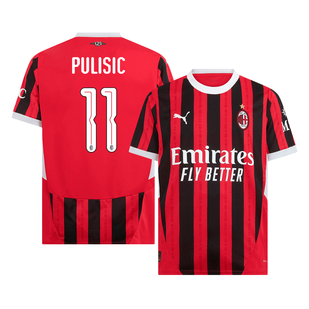 PULISIC #11 AC Milan Home  Soccer Jersey 2024/25 - UCL Top Soccer Jerseys Store