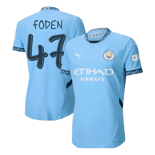 Player Version FODEN #47 Manchester City Home  Soccer Jersey 2024/25 - UCL Top Soccer Jerseys Store