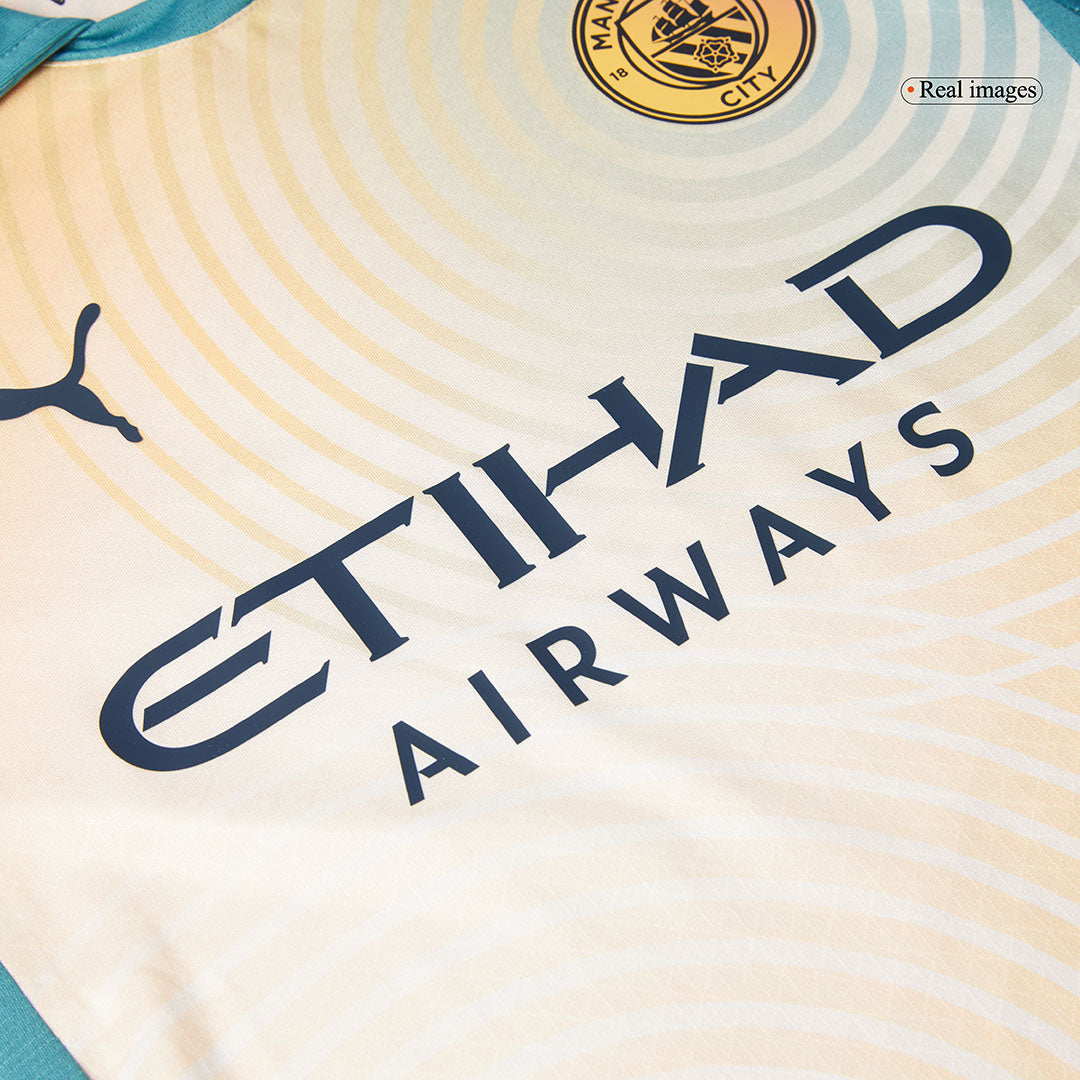 Player Version RODRIGO #16 Manchester City Fourth Away  Soccer Jersey 2024/25- Definitely City (UCL) Top Soccer Jerseys Store