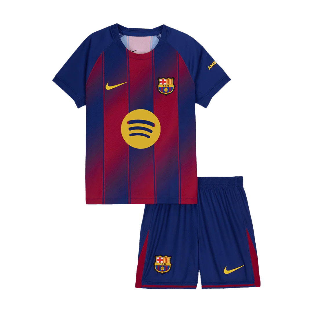 Kid‘s  Barcelona Home Soccer Jerseys (Jersey+Short) Kit 2025/26