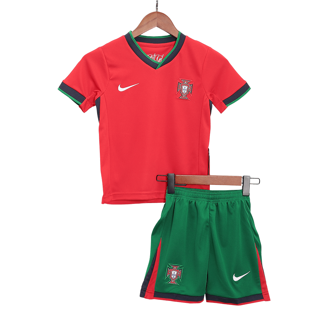 Kid's Portugal Home Jerseys Kit(Jersey+Shorts) Euro 2024