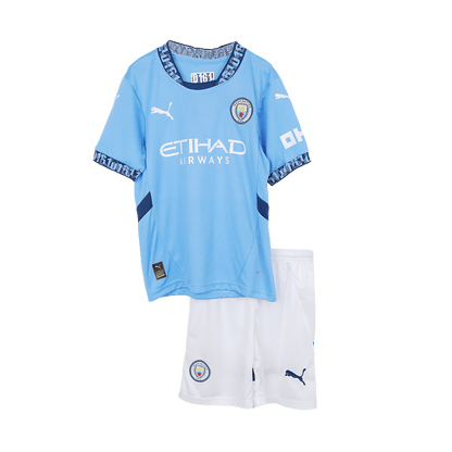 Kid's Manchester City Home  Soccer Jersey Kit(Jersey+Shorts) 2024/25 Top Soccer Jerseys Store