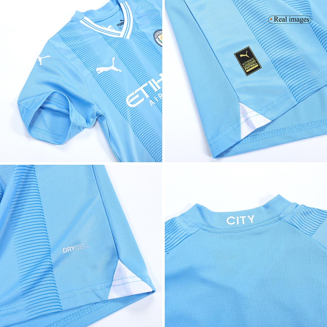 Kid's Manchester City Home  Soccer Jersey Kit(Jersey+Shorts) 2023/24 Top Soccer Jerseys Store