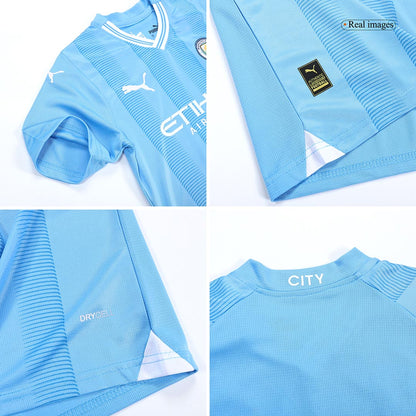 Kid's Manchester City Home  Soccer Jersey Kit(Jersey+Shorts) 2023/24 Top Soccer Jerseys Store