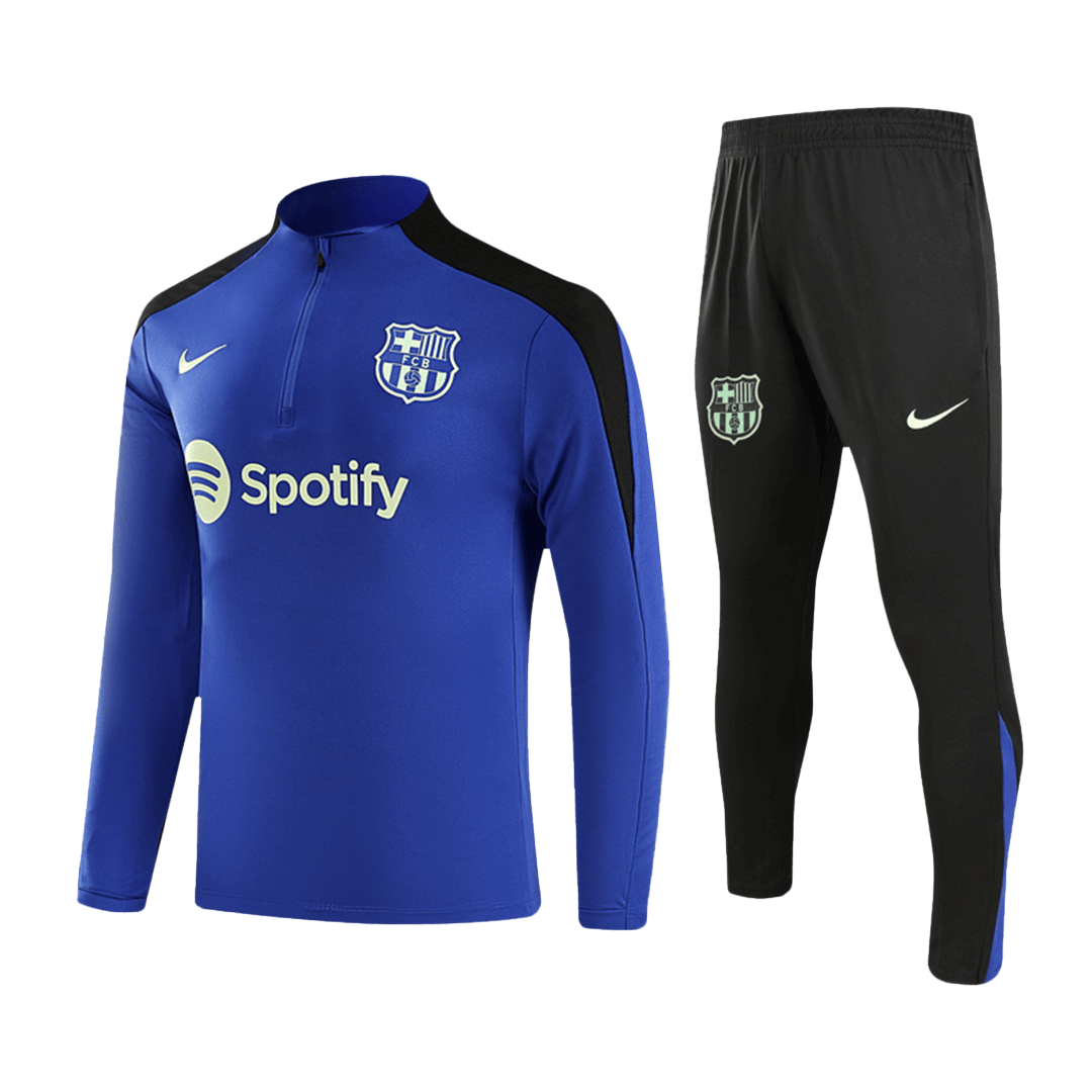 Kid's Barcelona Zipper Sweatshirt Kit(Top+Pants) 2024/25 Top Soccer Jerseys Store