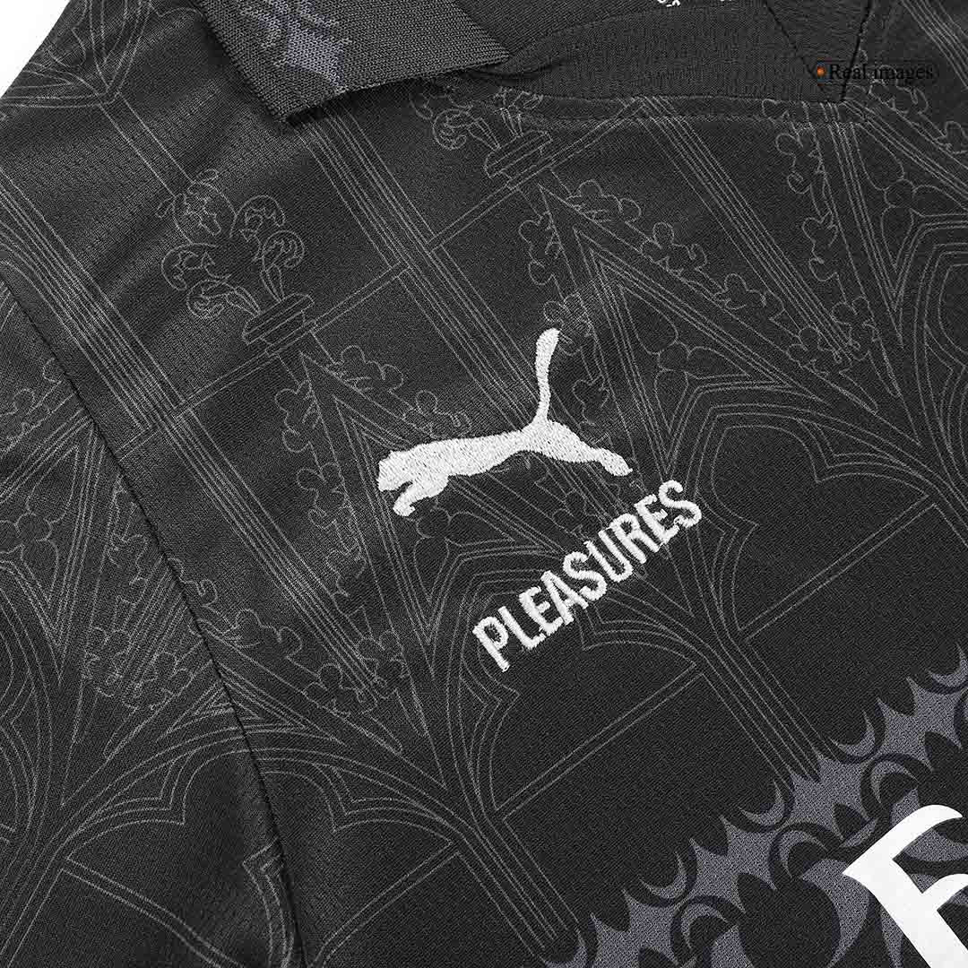 Kid's AC Milan x Pleasures Fourth Away  Soccer Jersey Kit(Jersey+Shorts) 2023/24 Top Soccer Jerseys Store