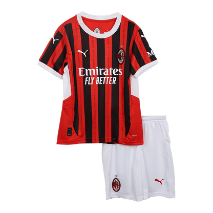 Kid's AC Milan Home  Soccer Jersey Kit(Jersey+Shorts) 2024/25 Top Soccer Jerseys Store