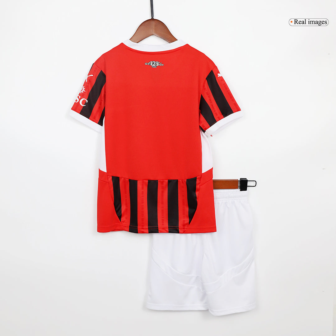 Kid's AC Milan Home  Soccer Jersey Kit(Jersey+Shorts) 2024/25 Top Soccer Jerseys Store