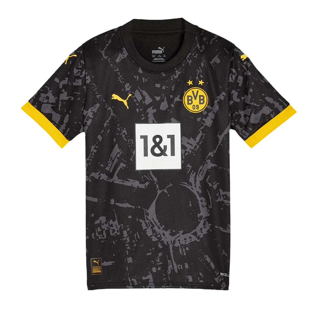 Kid's Borussia Dortmund Away  Soccer Jersey Kit(Jersey+Shorts) 2023/24 Top Soccer Jerseys Store