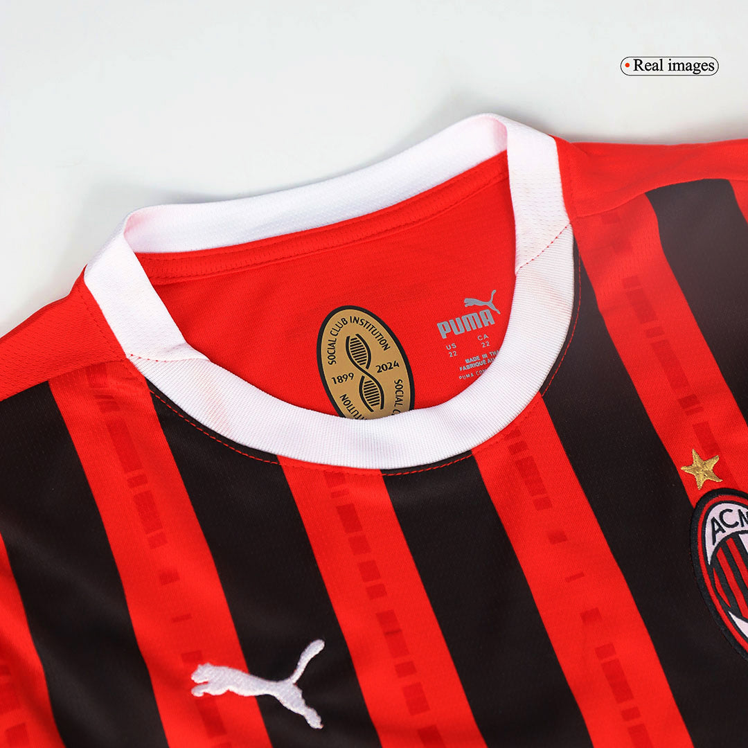 Kid's AC Milan Home  Soccer Jersey Kit(Jersey+Shorts) 2024/25 Top Soccer Jerseys Store