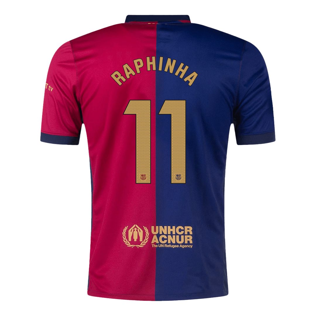 RAPHINHA #11 Barcelona Home  Soccer Jersey 2024/25 -?Spotify Logo Without Text? Top Soccer Jerseys Store