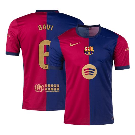 GAVI #6 Barcelona Home  Soccer Jersey 2024/25- Spotify Logo Without Text Top Soccer Jerseys Store