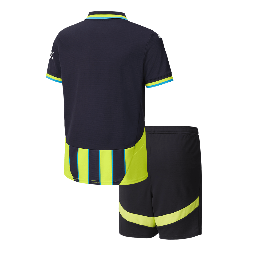 Kid's Manchester City Away  Soccer Jersey Kit(Jersey+Shorts) 2024/25 Top Soccer Jerseys Store