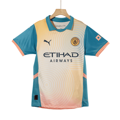 Player Version RODRIGO #16 Manchester City Fourth Away  Soccer Jersey 2024/25- Definitely City (UCL) Top Soccer Jerseys Store